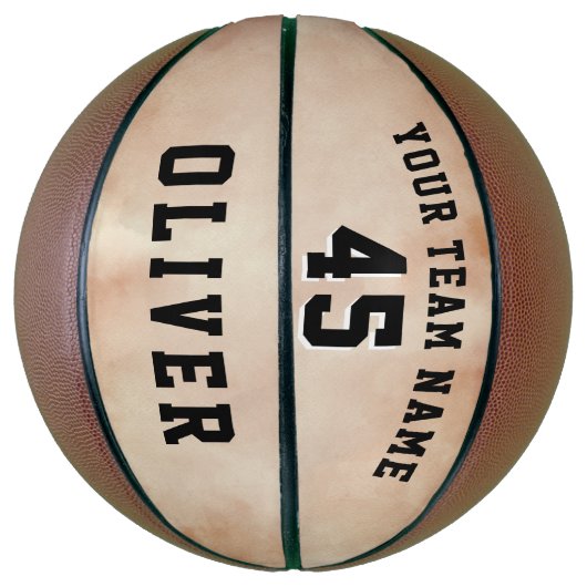 オレンジ色の水彩選手チーム名番号 バスケットボール (縦)