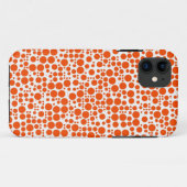 オレンジ色の水玉模様(白) Case-Mate iPhoneケース (裏面(横))
