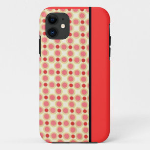 オレンジ色の水玉模様iPhoneケース iPhone 11 ケース