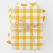 オレンジ色の水色のドットギンガムラッピング紙 ラッピングペーパーシート (インサイチュ)