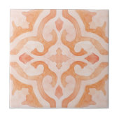 オレンジ色の水色のモロッコタイル タイル (正面)