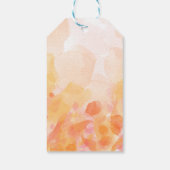 オレンジ色の水色の背景を持つギフトラベル ギフトタグ (裏面)