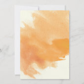 オレンジ色の水色の花結婚のフローラ 招待状 (裏面)