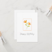 オレンジ色の水色の花2つ カード (正面/裏面インサイチュ)