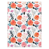 オレンジ色の水色の花 テーブルクロス (正面)