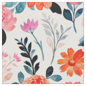 オレンジ色の水色の花 ファブリック (クローズアップ)