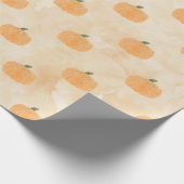 オレンジ色の水色カボチャ ラッピングペーパー (角)
