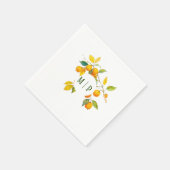 オレンジ色の水色テーマ明るい色 スタンダードカクテルナプキン (角)