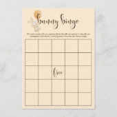 オレンジ色の水色バルーンバニー赤ちゃんシャワービンゴ エンクロージャーカード (正面)