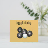 オレンジ色の法面 ボウリング 誕生日、ポストカード ポストカード (スタンド正面)