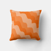 オレンジ色の波状海波のグラデーション クッション (裏面)