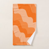 オレンジ色の波状海波のグラデーション バスタオルセット (ハンドタオル)