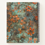 オレンジ色の浮き上がりフローラスパイラルノートブック ノートブック (裏面)