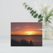 オレンジ色の海の夕焼け写真 ポストカード (スタンド正面)
