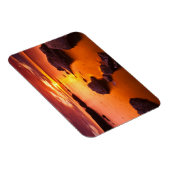 オレンジ色の海の景色、日没、カリフォルニア マグネット (右側)