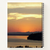 オレンジ色の海の風景の夕焼け写真 ノートブック (裏面)