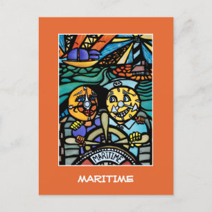 オレンジ色の海事島 – タイムピース ポストカード