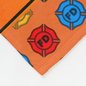 オレンジ色の消防パーソナライズされた部シンボルの名前 フリースブランケット (角)