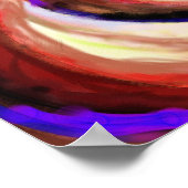 オレンジ色の渦巻き – 抽象芸術絵画デジタル ポスター (角)