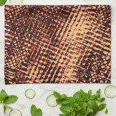 オレンジ色の濃い十字型の傷と影 キッチンタオル (折り畳み)