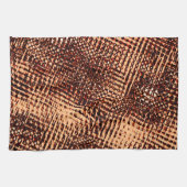 オレンジ色の濃い十字型の傷と影 キッチンタオル (横)