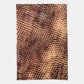 オレンジ色の濃い十字型の傷と影 キッチンタオル (縦)