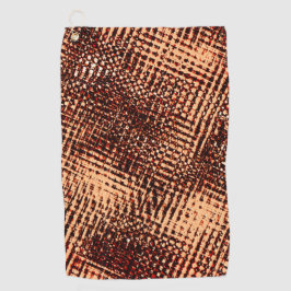 オレンジ色の濃い十字型の傷と影 ゴルフタオル