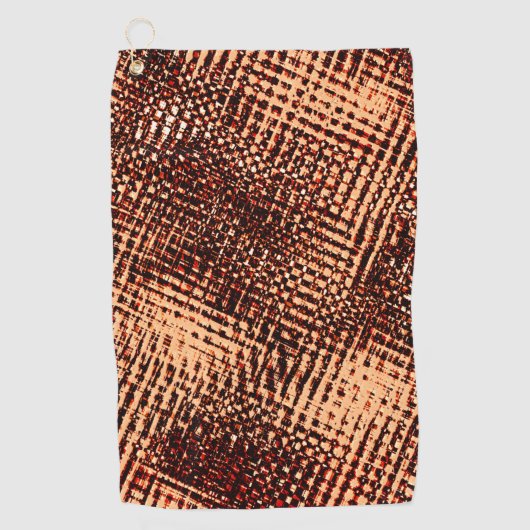 オレンジ色の濃い十字型の傷と影 ゴルフタオル (正面)