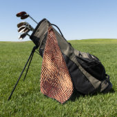 オレンジ色の濃い十字型の傷と影 ゴルフタオル (グリーン)