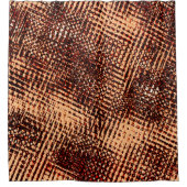 オレンジ色の濃い十字型の傷と影 シャワーカーテン (正面)