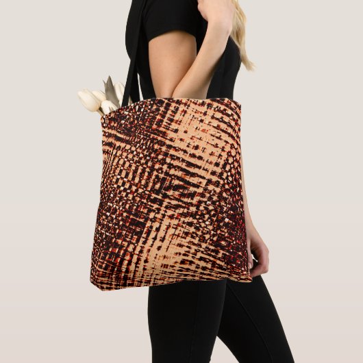 オレンジ色の濃い十字型の傷と影 トートバッグ (クローズアップ)