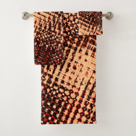 オレンジ色の濃い十字型の傷と影 バスタオルセット