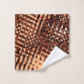 オレンジ色の濃い十字型の傷と影 バスタオルセット (ウォッシュタオル)