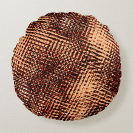 オレンジ色の濃い十字型の傷と影 ラウンドクッション