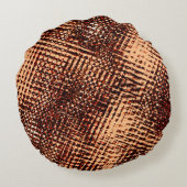 オレンジ色の濃い十字型の傷と影 ラウンドクッション (裏面)