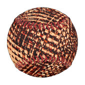 オレンジ色の濃い十字型の傷と影 野球ボール (裏面)