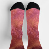オレンジ色の濃い嵐の雲（ピンク） ソックス (上部)