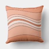 オレンジ色の濃淡のレイヤードライン装飾用クッション クッション (裏面)