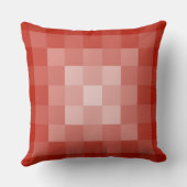 オレンジ色の濃淡の正方形ピクセルのタイルパターン クッション (裏面)