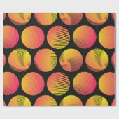 オレンジ色の火のシュで継ぎ目のない図形の円 ラッピングペーパー (フラット)