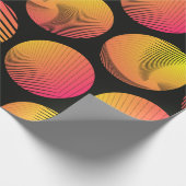 オレンジ色の火のシュで継ぎ目のない図形の円 ラッピングペーパー (角)