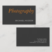 オレンジ色の灰色のプレーン写真専門 名刺 (正面/裏面)