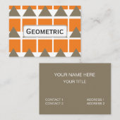 オレンジ色の灰色の三角形ジオメトリ 名刺 (正面/裏面)