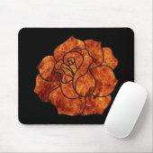 オレンジ色の炎のバラ マウスパッド (マウス)