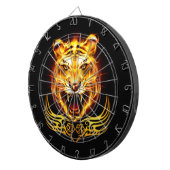 オレンジ色の炎の虎 ダーツボード (正面右)