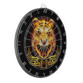 オレンジ色の炎の虎 ダーツボード (正面左)