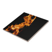 オレンジ色の炎ラベル タイル (側面)