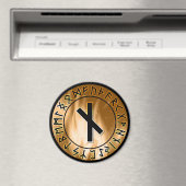 オレンジ色の炎ルーン円[10.Nauthis]マグネット マグネット (インサイチュ (食洗機))