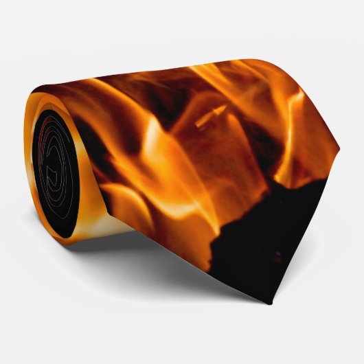 オレンジ色の炎 ネクタイ (ロール)