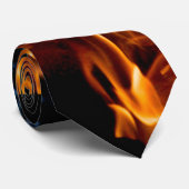 オレンジ色の炎 ネクタイ (ロール)